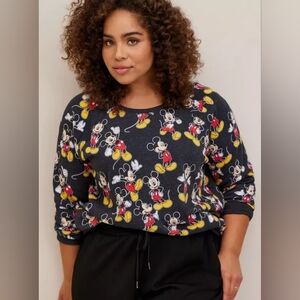 Disney Mickey Mouse Classic Fit Cozy Fleece Crew Neck Sweatshirt